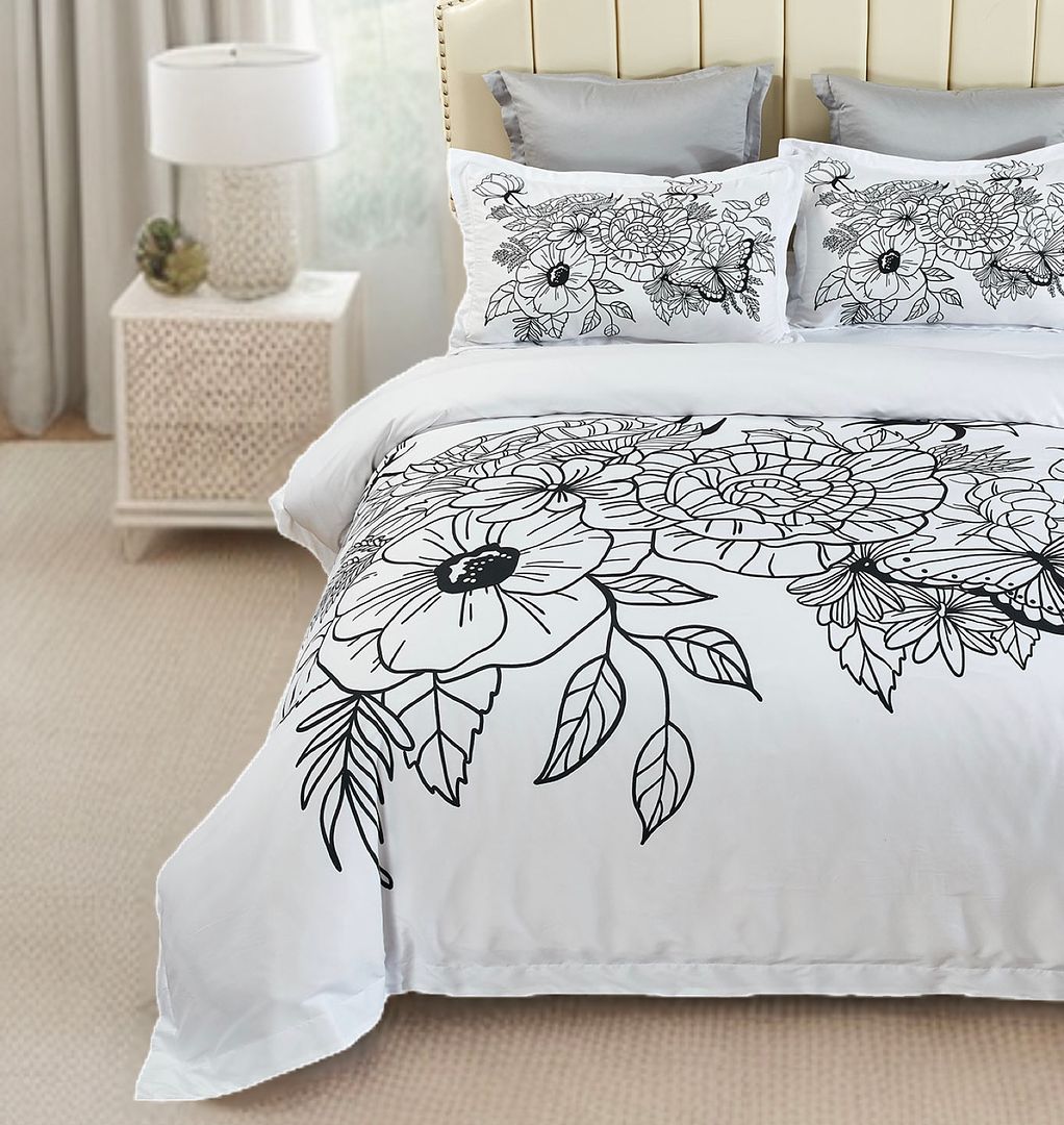 Viene Floral Quilt Cover Set - 3PC