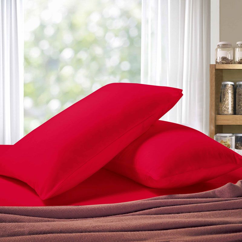 1000TC Premium Ultra Soft Standard size Pillowcases 2-Pack - Red