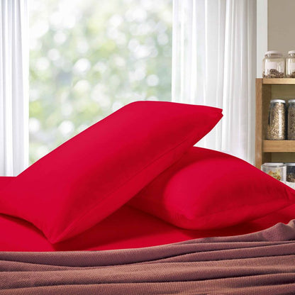 1000TC Premium Ultra Soft Standard size Pillowcases 2-Pack - Red