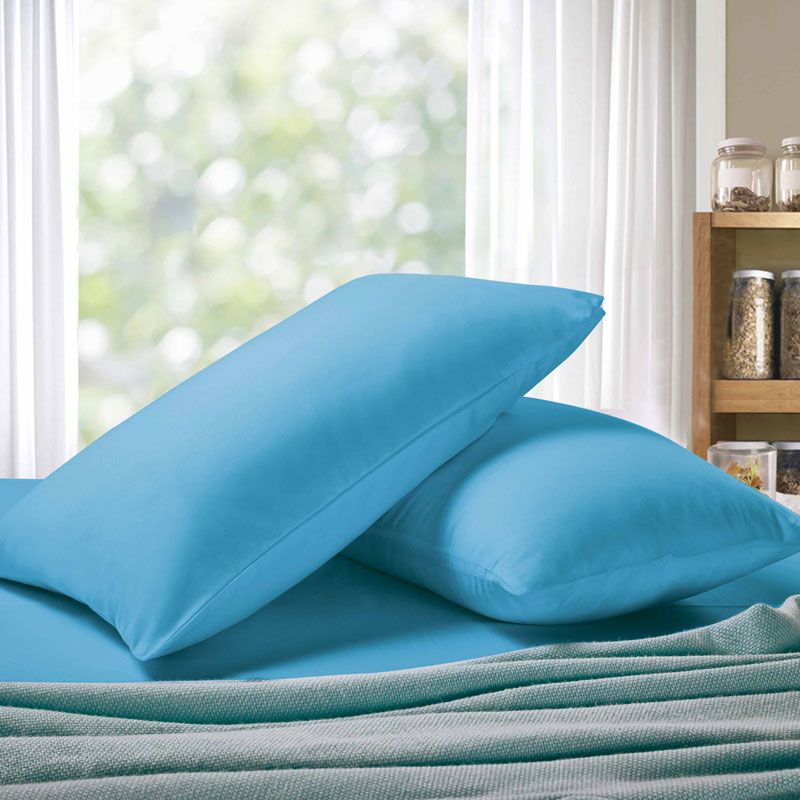 1000TC Premium Ultra Soft Standard size Pillowcases 2-Pack - Light Blue
