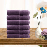 6 Piece Ultra Light Cotton Face Washers - Aubergine
