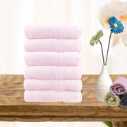 6 Piece Ultra Light Cotton Face Washers - Baby Pink