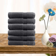 6 Piece Ultra Light Cotton Face Washers - Charcoal