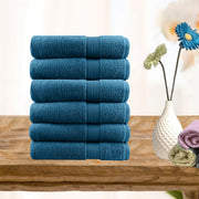 6 Piece Ultra Light Cotton Hand Towels - Teal