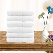 6 Piece Ultra Light Cotton Hand Towel - White