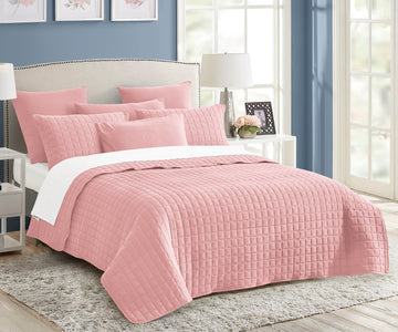 Nude Pink Vintage Stone Wash Comforter Set - 7PC