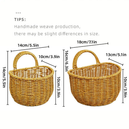 Imitation Rattan Woven Storage Basket - Large