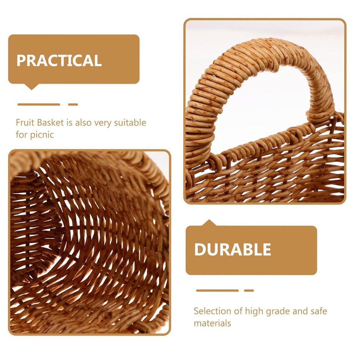 Imitation Rattan Woven Storage Basket - Large