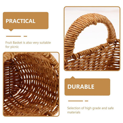 Imitation Rattan Woven Storage Basket - Large