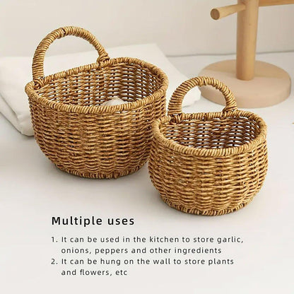 Imitation Rattan Woven Storage Basket - Large