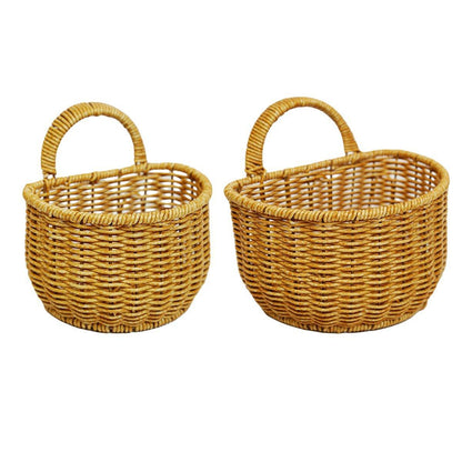 Imitation Rattan Woven Storage Basket - Small