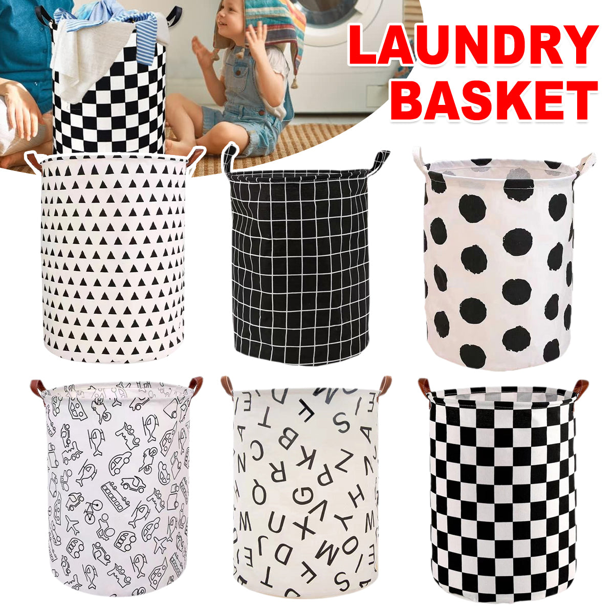 Foldable Laundry Hamper - English Letters