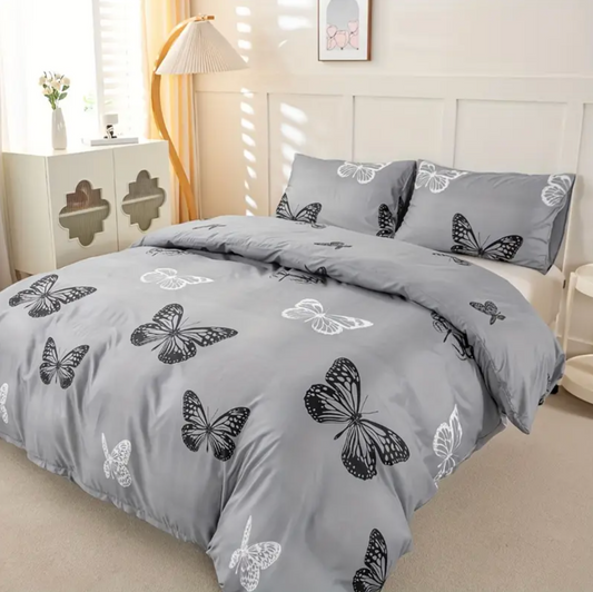Mono Papilio Quilt Cover Set - 3PC