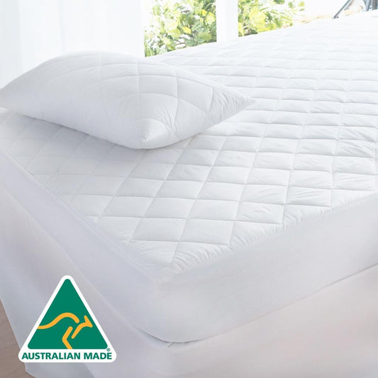 Aus Made Fully Fitted Cotton Quilted Mattress Protector - King