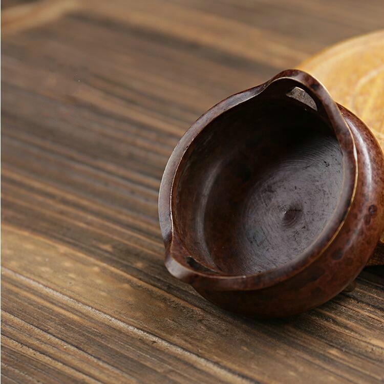Antique Pure Copper Incense Burner – Small Binaural Three-Foot Xuande Furnace