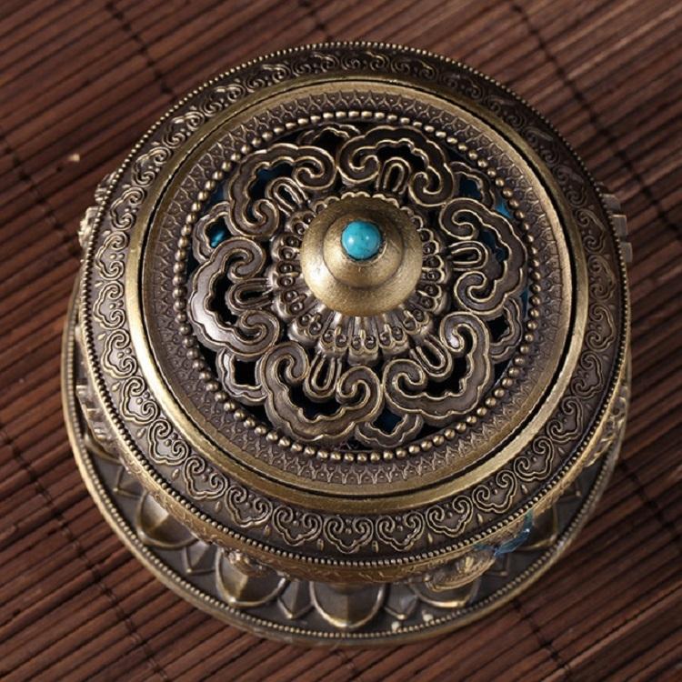 Handcrafted Pale Red Eight Treasure Incense Burner – Large