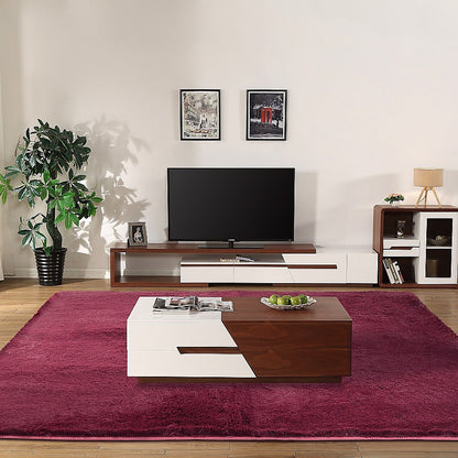 230x200cm Large Shaggy Rug Area Carpet Bedroom Living Room Mat - Burgundy