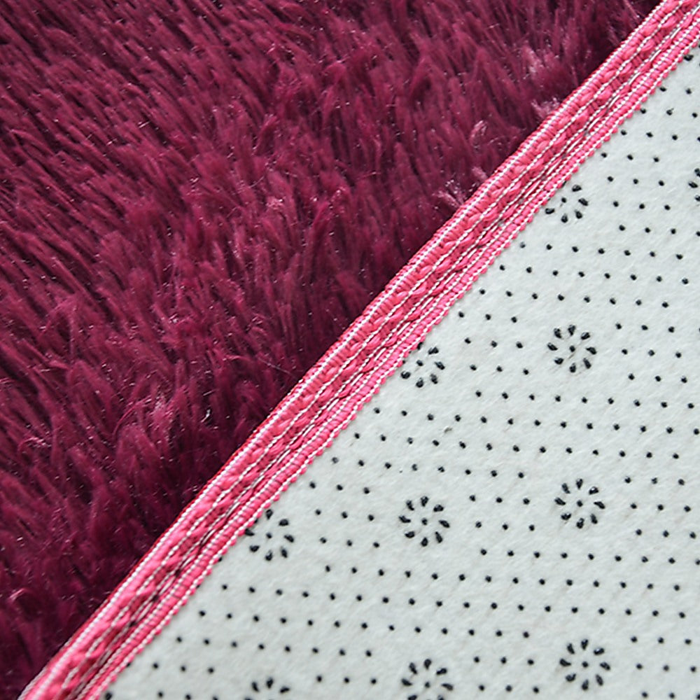 230x200cm Large Shaggy Rug Area Carpet Bedroom Living Room Mat - Burgundy