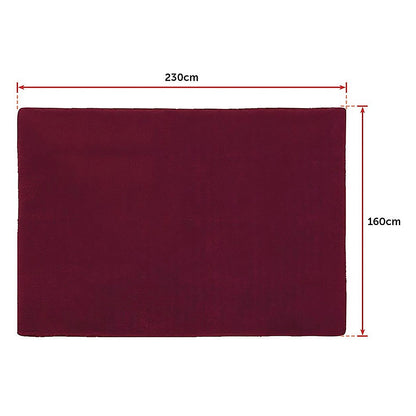 230x160cm Large Shaggy Rug Area Carpet Bedroom Living Room Mat - Burgundy