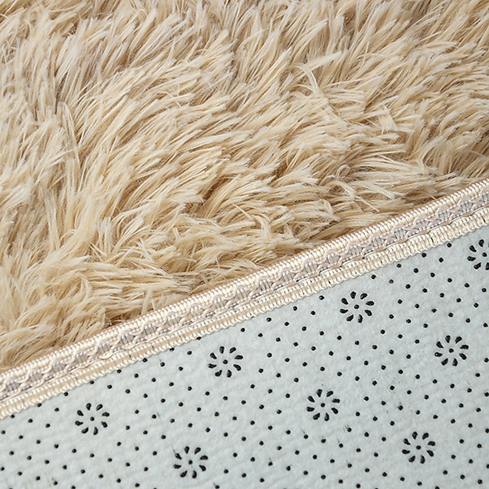 200x140cm Large Shaggy Rug Area Carpet Bedroom Living Room Mat - Beige
