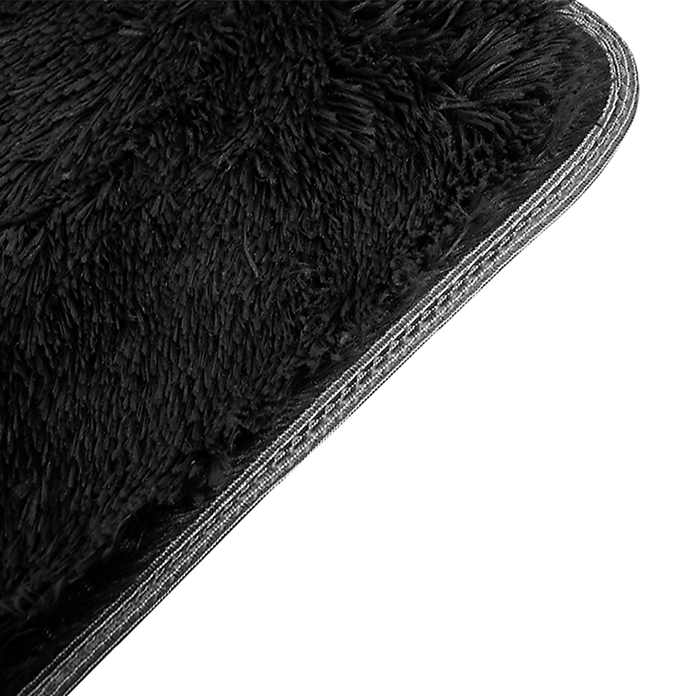 200x140cm Large Shaggy Rug Area Carpet Bedroom Living Room Mat - Black