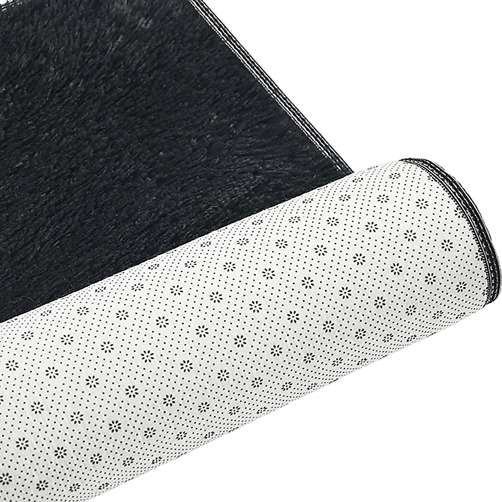 200x140cm Large Shaggy Rug Area Carpet Bedroom Living Room Mat - Black