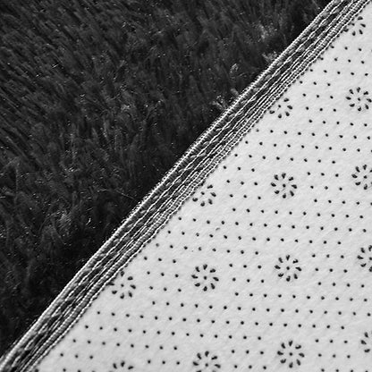 230x200cm Large Shaggy Rug Area Carpet Bedroom Living Room Mat - Black