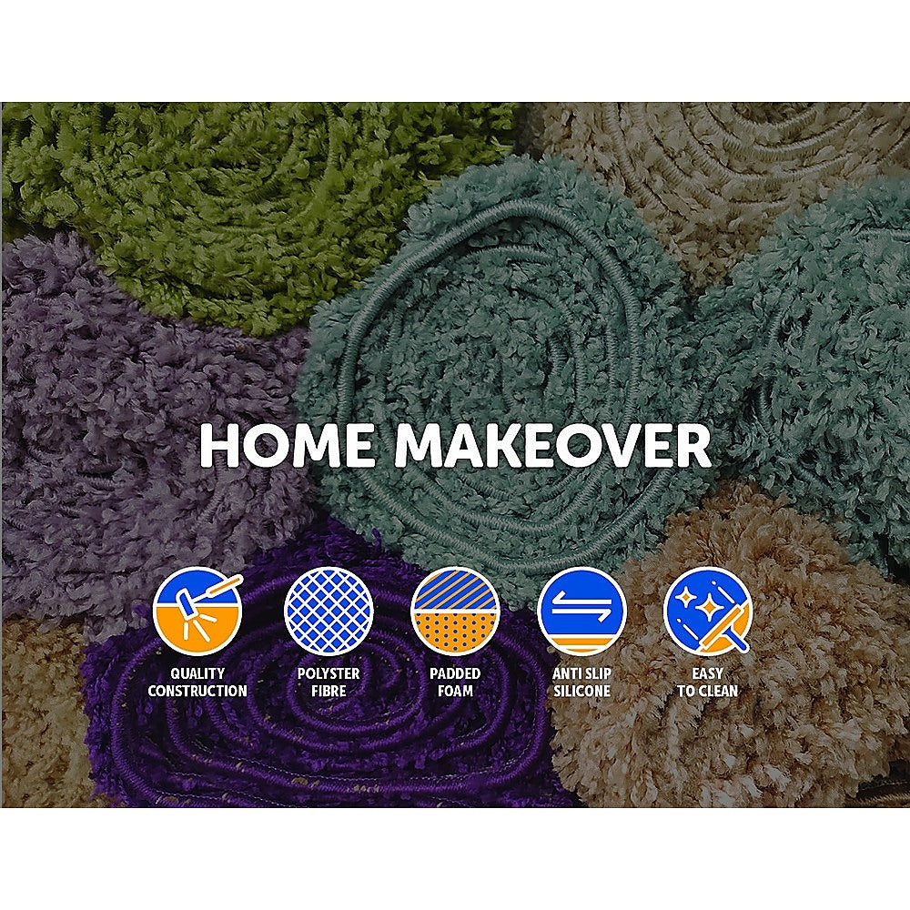 200x140cm Large Shaggy Rug Area Carpet Bedroom Living Room Mat - Grey