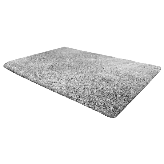 230x200cm Large Shaggy Rug Area Carpet Bedroom Living Room Mat - Grey