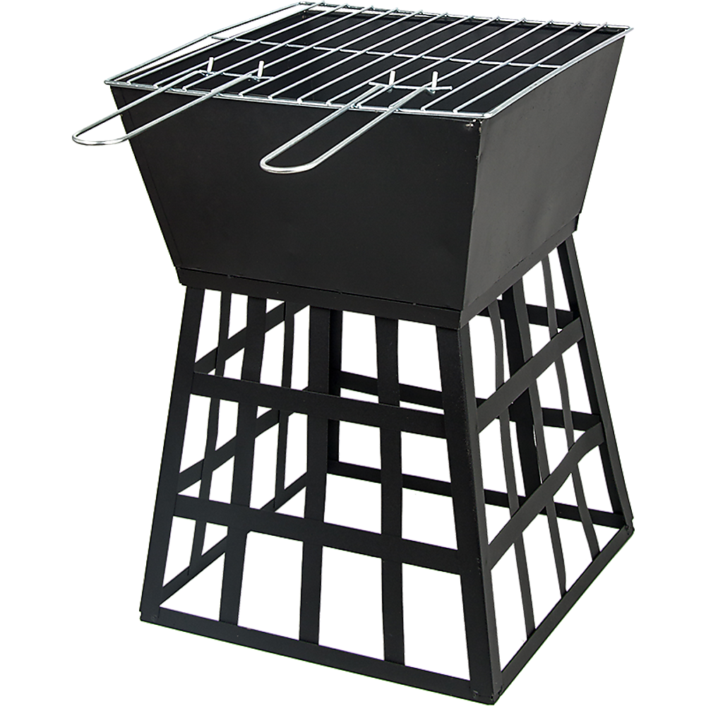 Black Fire Pit Square Log Patio Garden Heater