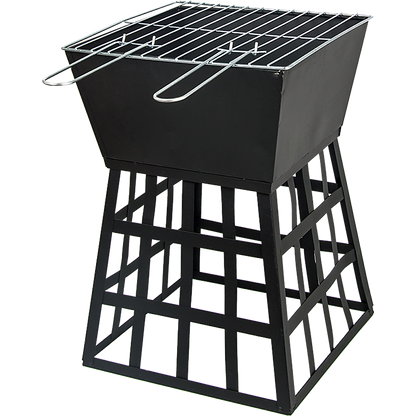 Black Fire Pit Square Log Patio Garden Heater