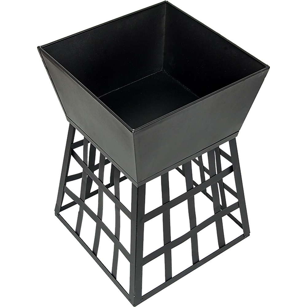 Black Fire Pit Square Log Patio Garden Heater