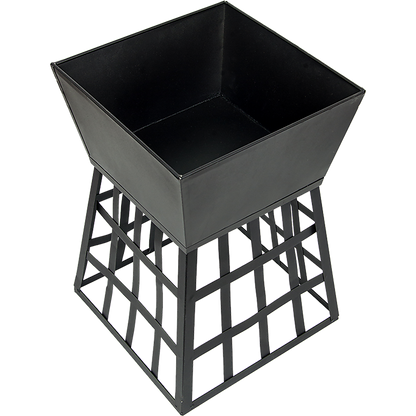 Black Fire Pit Square Log Patio Garden Heater