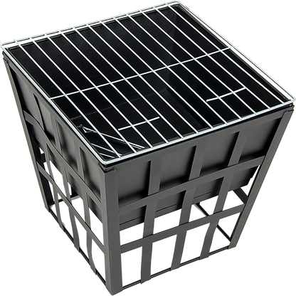 Black Fire Pit Square Log Patio Garden Heater