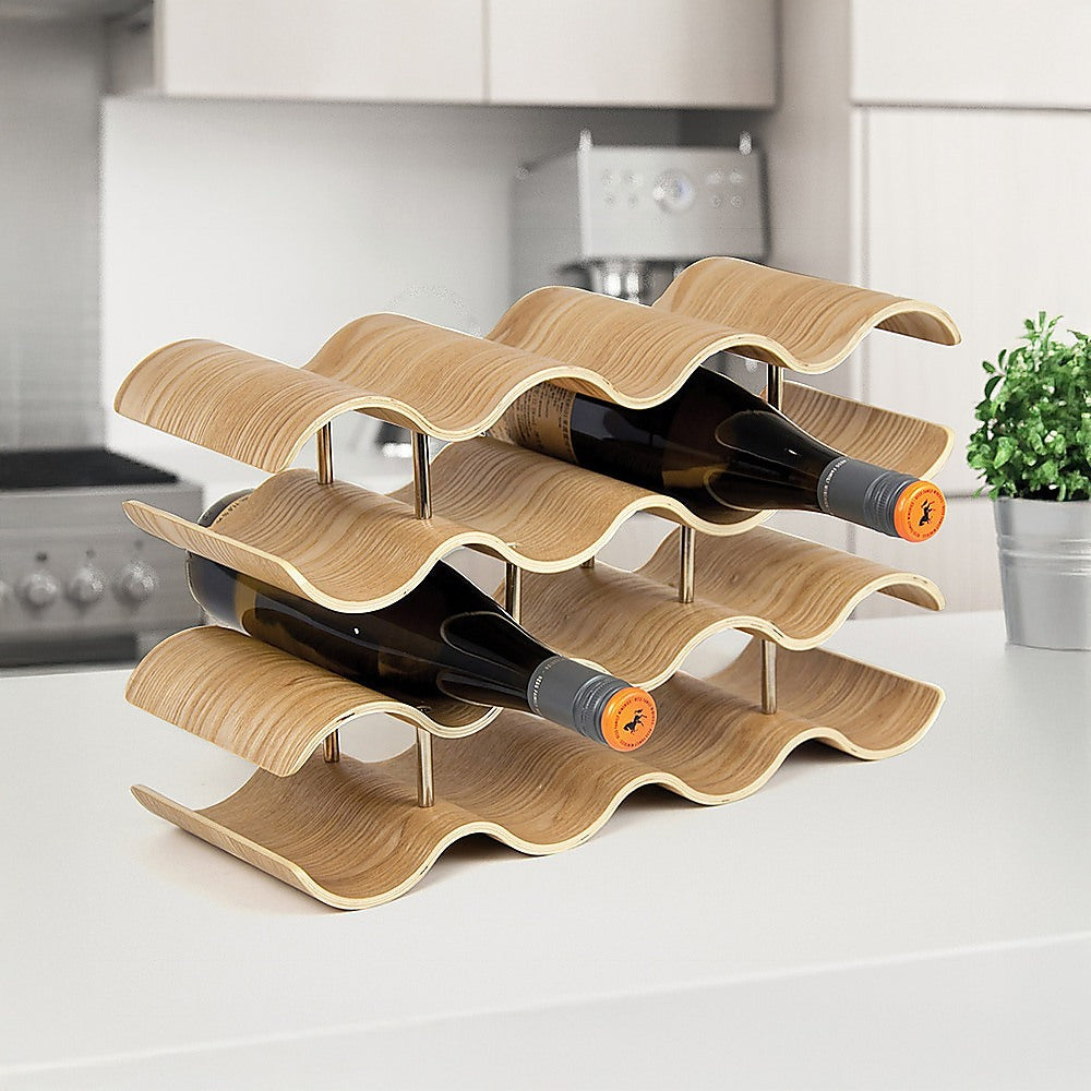 Wooden Wave Wine Rack
