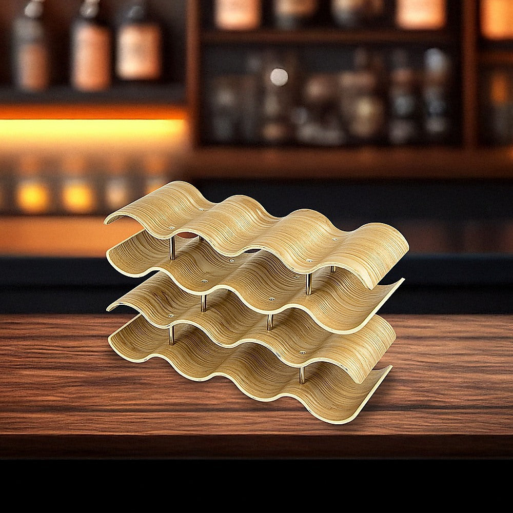 Wooden Wave Wine Rack