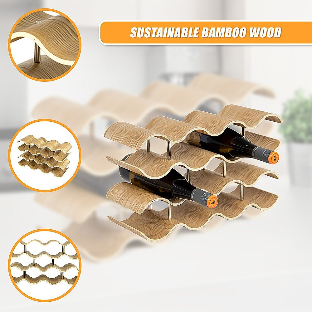 Wooden Wave Wine Rack
