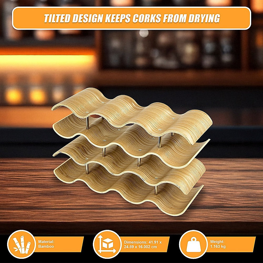 Wooden Wave Wine Rack