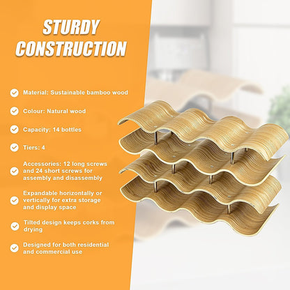 Wooden Wave Wine Rack