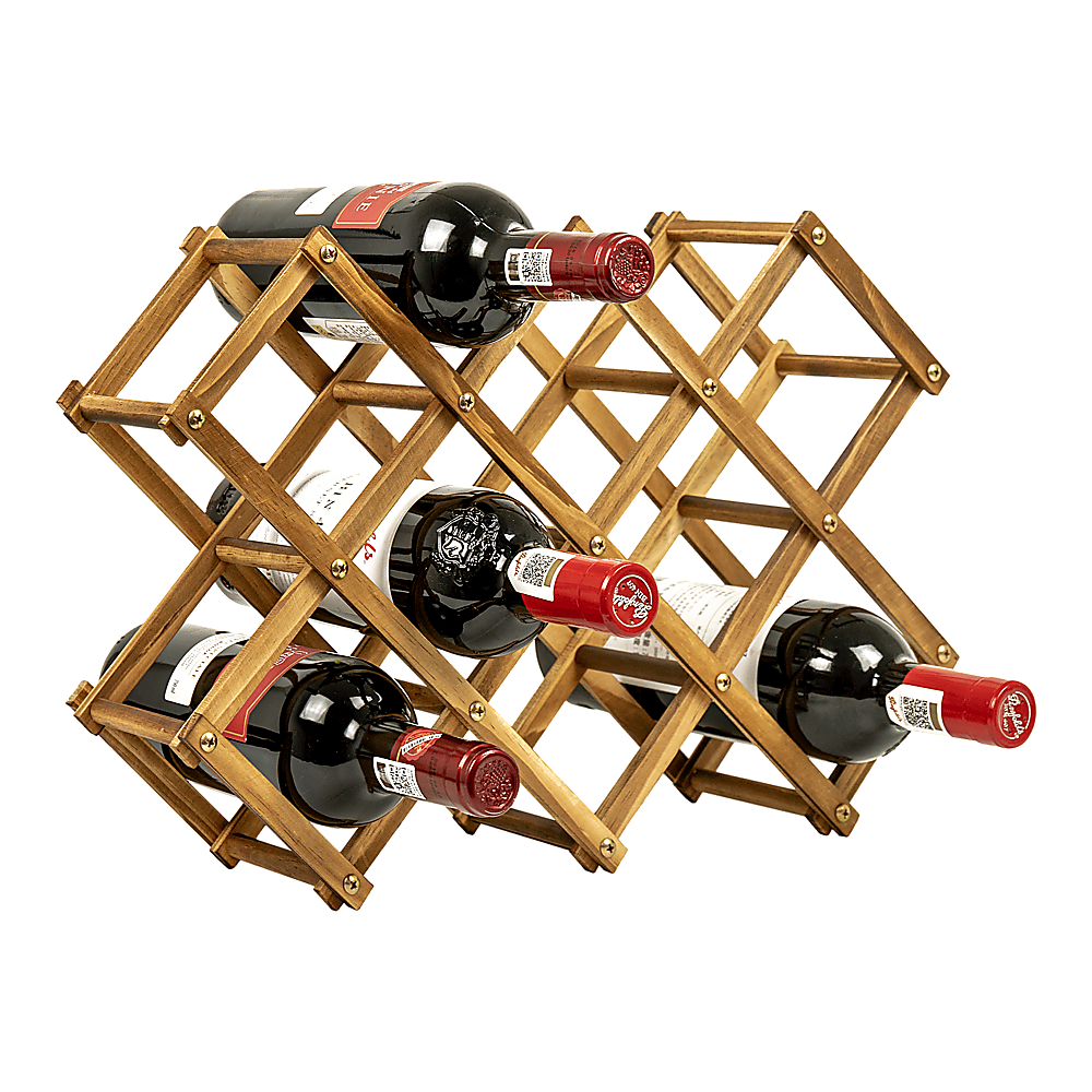 Freestanding Wooden Wine Rack 10 Bottles