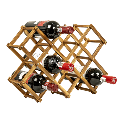 Freestanding Wooden Wine Rack 10 Bottles