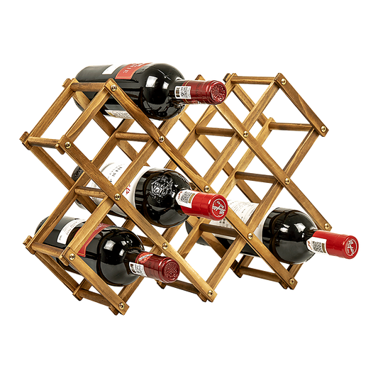 Freestanding Wooden Wine Rack 10 Bottles