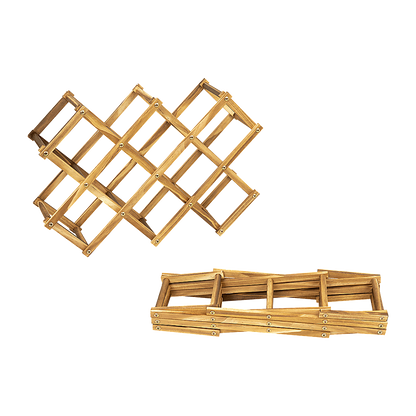 Freestanding Wooden Wine Rack 10 Bottles