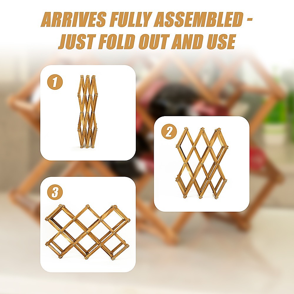 Freestanding Wooden Wine Rack 10 Bottles