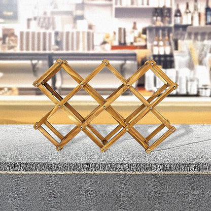 Freestanding Wooden Wine Rack 10 Bottles