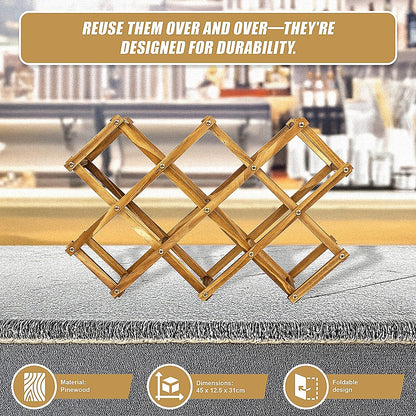 Freestanding Wooden Wine Rack 10 Bottles