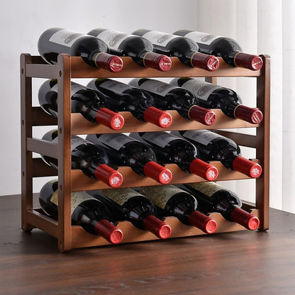 Bamboo Stackable Freestanding Countertop Wine Rack