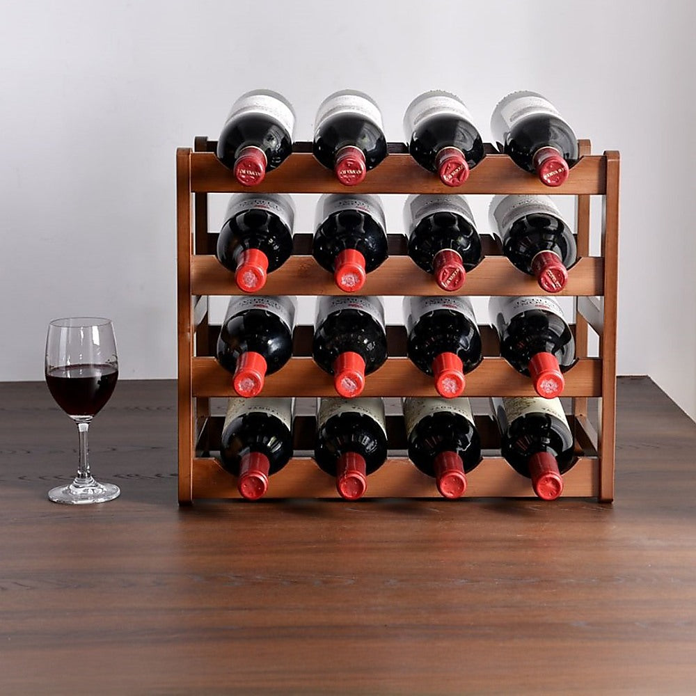 Bamboo Stackable Freestanding Countertop Wine Rack