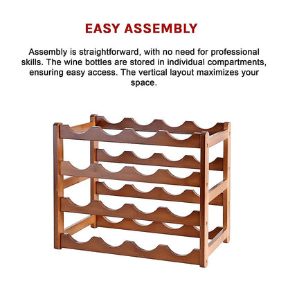 Bamboo Stackable Freestanding Countertop Wine Rack