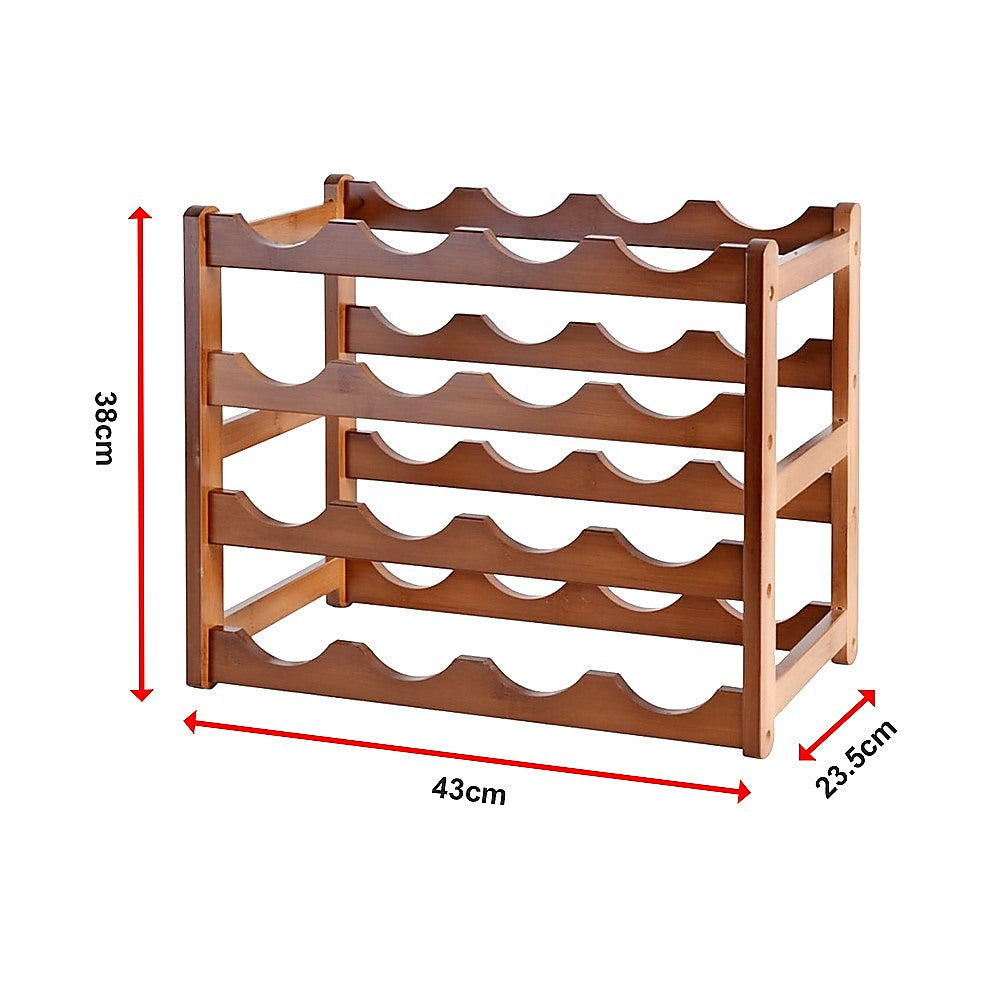Bamboo Stackable Freestanding Countertop Wine Rack